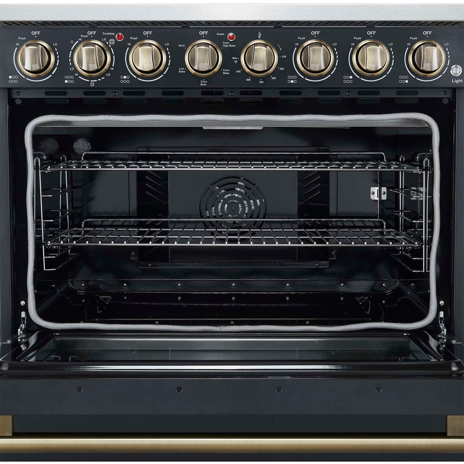 Forno Paolo 36 Inch Black Freestanding Electric Range, Stainless Steel, 5.44 cu.ft, True Convection Oven, Energy Efficient - FFSEL6011-36BLK