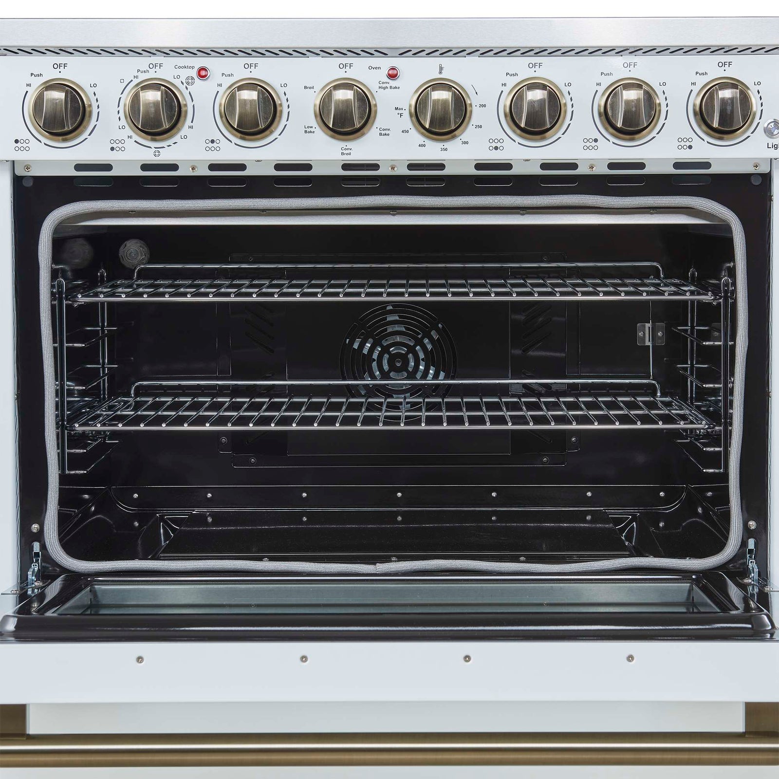 Forno Paolo 36 Inch White Freestanding Electric Range, Stainless Steel, 5.44 cu.ft, True Convection Oven, Energy Efficient - FFSEL6011-36WHT