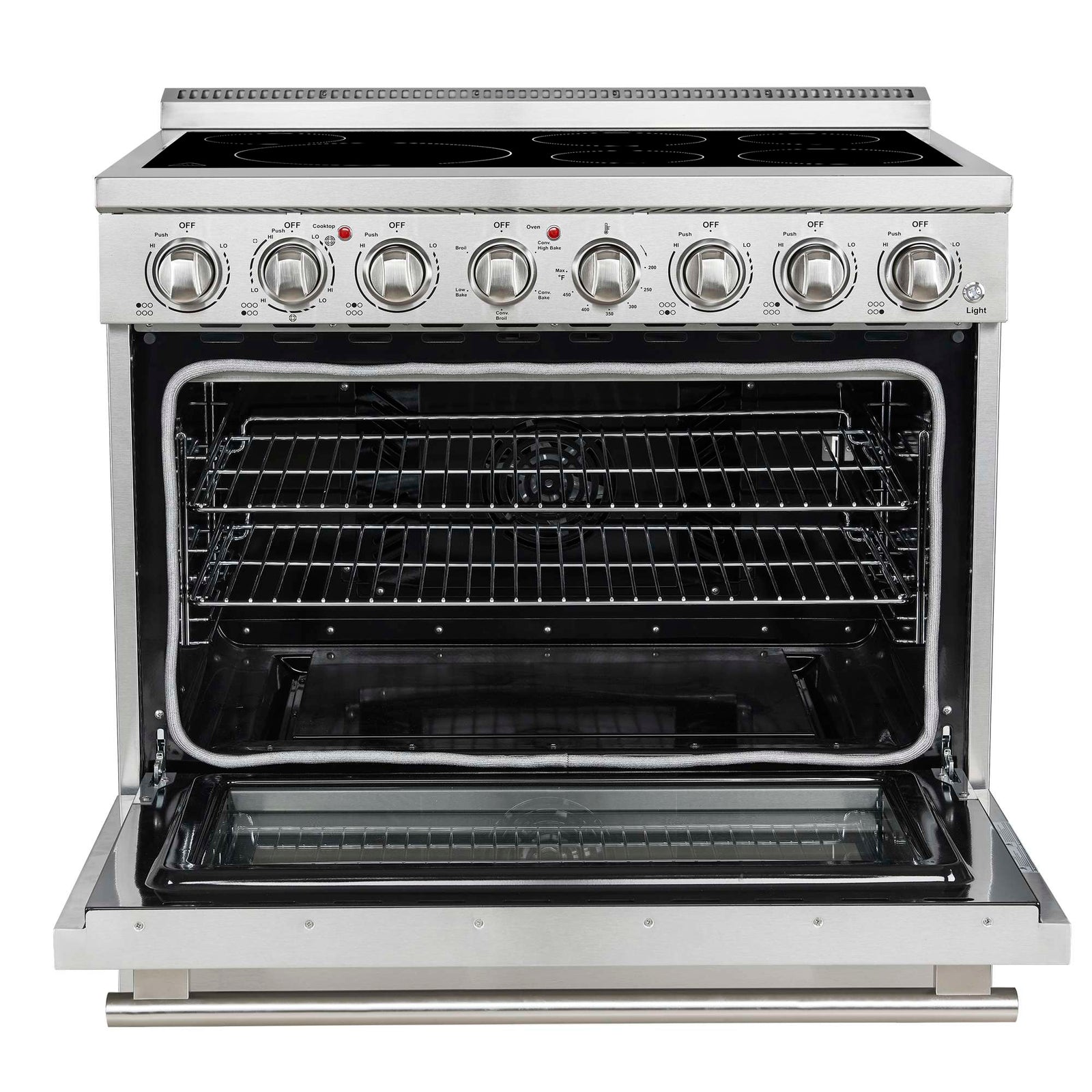 Forno Paolo 36 Inch Freestanding Electric Range, Stainless Steel, 5.44 cu.ft, True Convection Oven, Energy Efficient - FFSEL6011-36