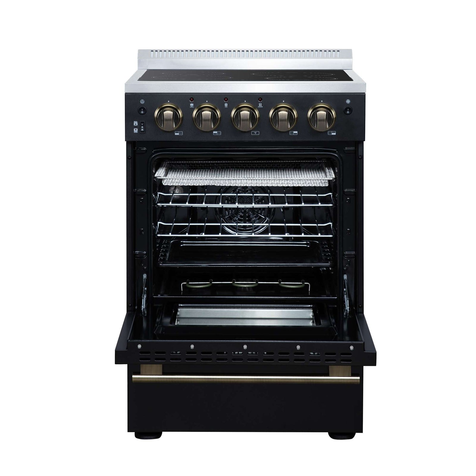Forno Loiano 24 Inch Freestanding Electric Range in Black - FFSEL6069-24BLK