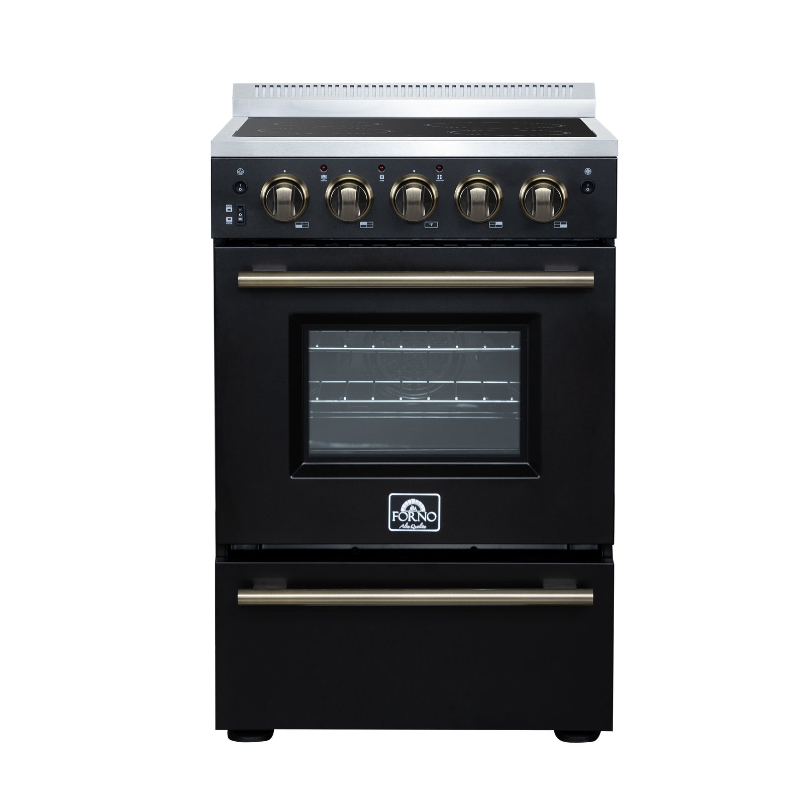 Forno Loiano 24 Inch Freestanding Electric Range in Black - FFSEL6069-24BLK