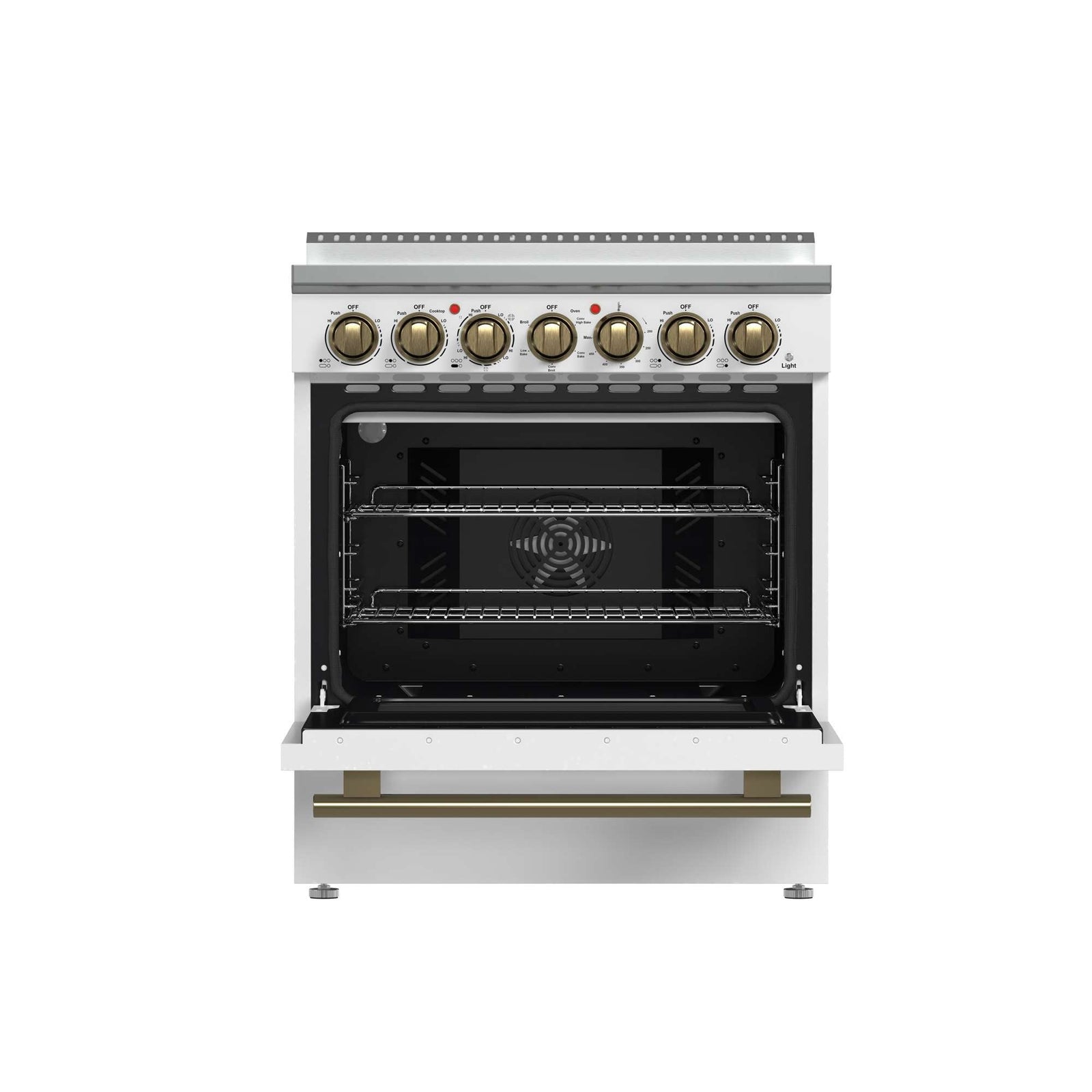 Forno Paolo 30-Inch Freestanding Electric Range, White, 4.38 cu.ft, True Convection Oven, Energy Efficient - FFSEL6011-30WHT