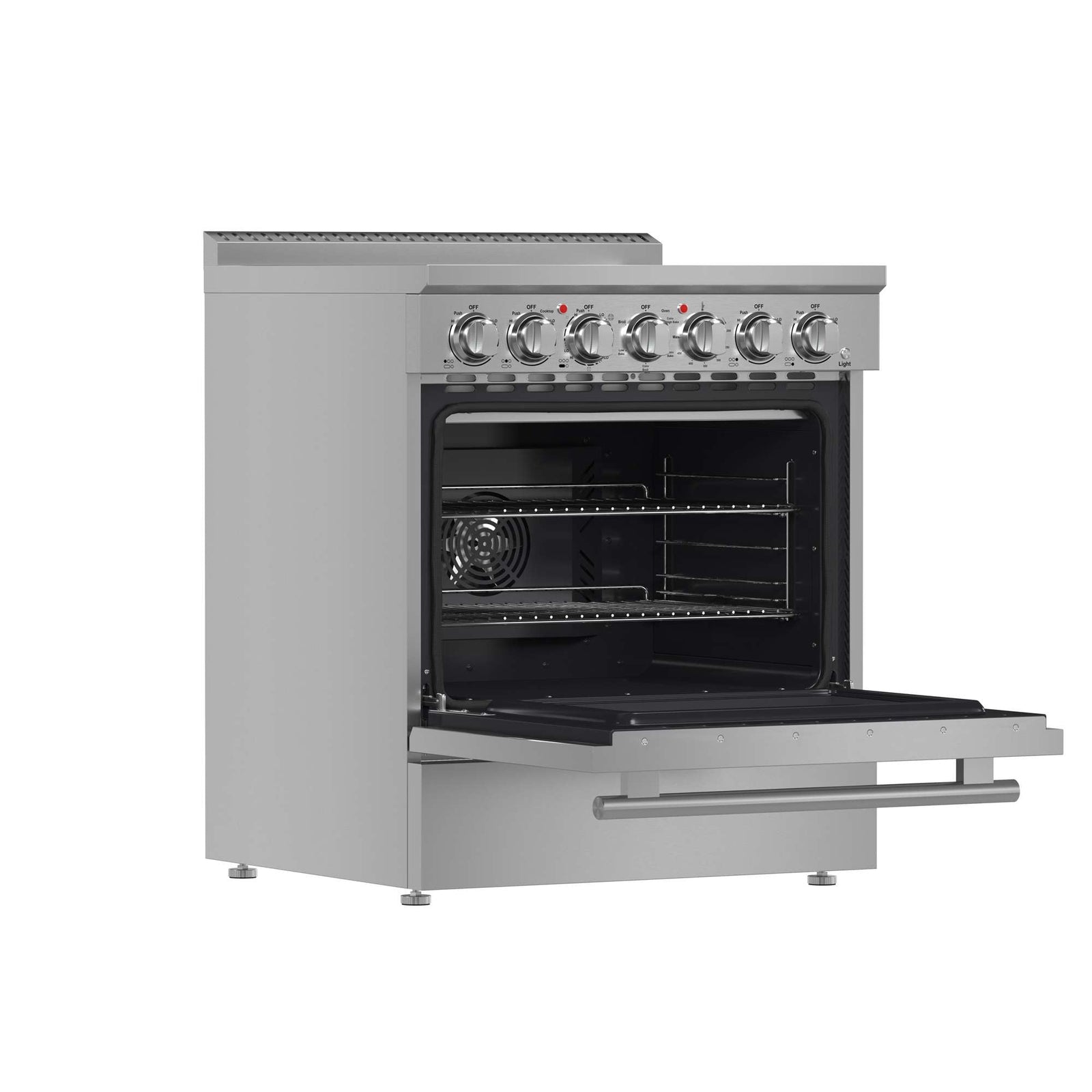 Forno Paolo 30-Inch Freestanding Electric Range, Stainless Steel, 4.38 cu.ft, True Convection Oven, Energy Efficient - FFSEL6011-30