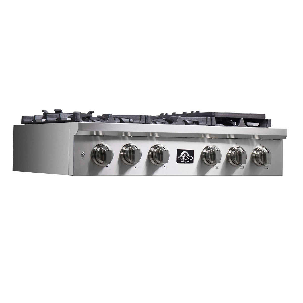 Forno Spezia Alta Qualita 36-Inch Pro-Style Gas Rangetop, Stainless Steel, 6 Sealed Burners, Continuous Cast Iron Grates, High Heat Output - FCTGS5751-36