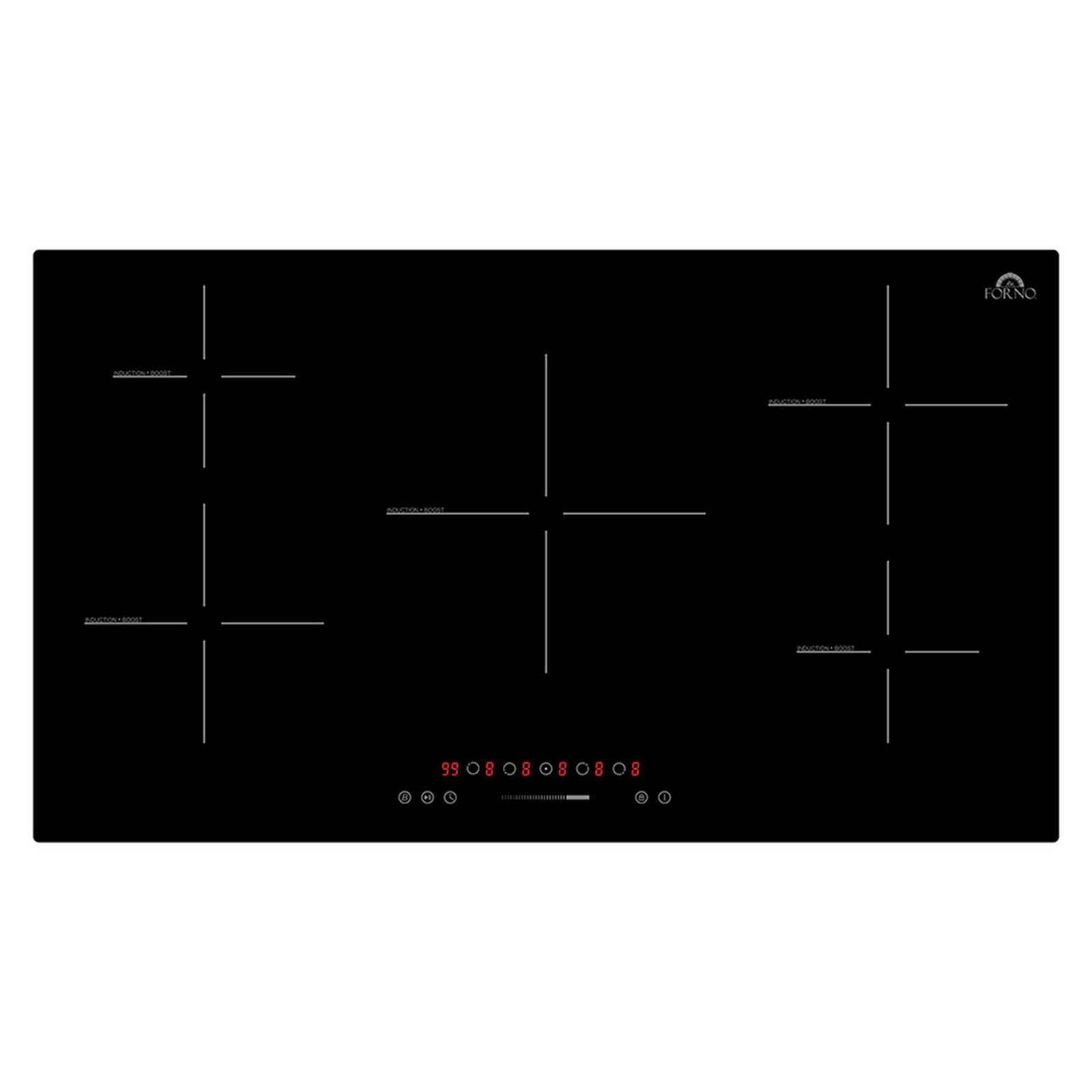 Forno Parco 36-Inch Induction Cooktop, 5 Zones, 10,200W Total Power, Touch Control, 9 Power Levels, Booster Function - FCTIN0583-36