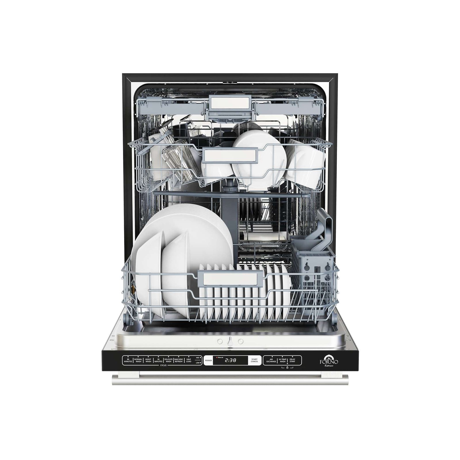 Forno Romano Espresso 24-Inch Built-In Dishwasher, Black Finish, Stainless Steel Tub, 49 dBA, Energy Star Certified - FDWBI8035-24BLK