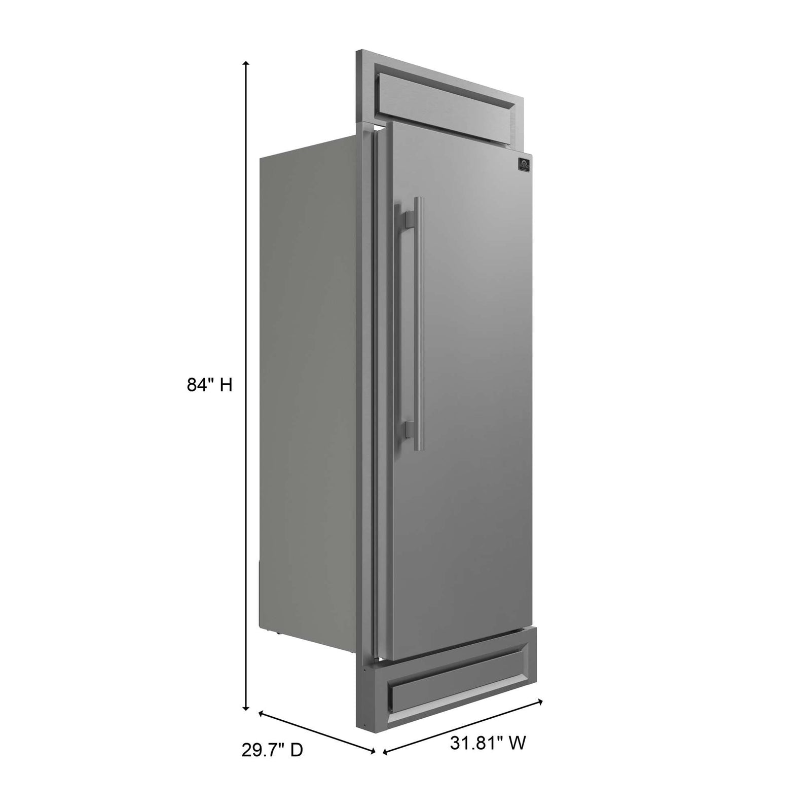Forno Maderno 28-Inch Built-In Convertible Refrigerator, 13.6 cu.ft, Right Swing, Decorative Grill, ENERGY STAR Certified - FFFFD1722-32RS