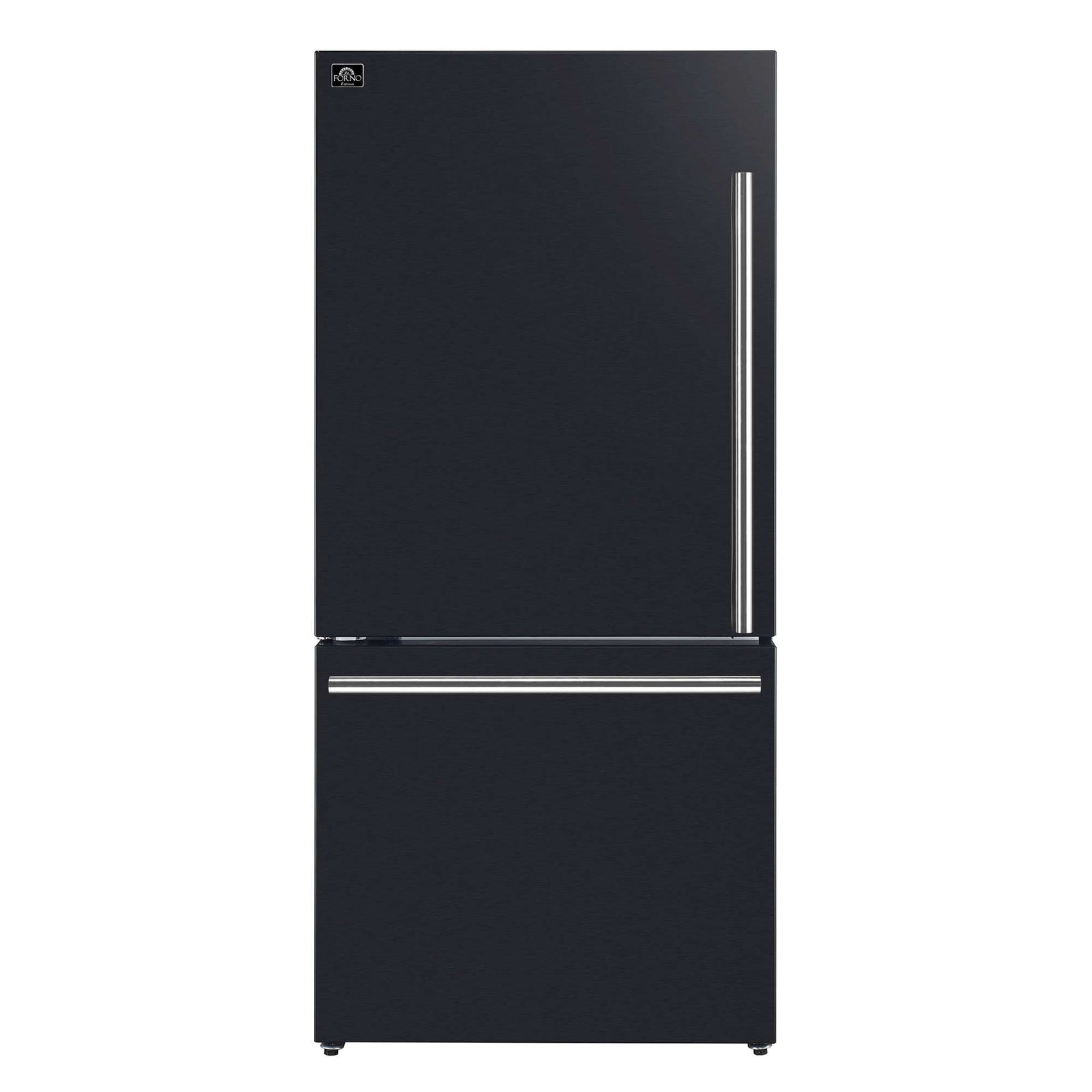Forno Milano Espresso 31-Inch Black Bottom Freezer Refrigerator, 17.2 Cu. Ft., Energy-Efficient, No Frost, Built-In Ice Maker - FFFFD1786-31BLK