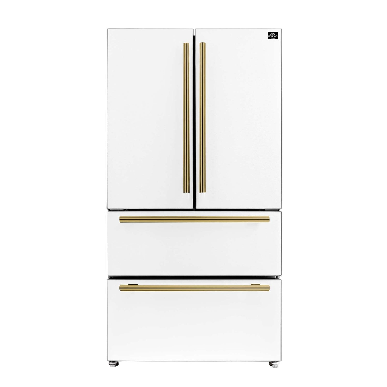 Forno Moena Espresso 36-Inch White French Door Refrigerator, 19.2 Cu. Ft., Frost-Free, Automatic Ice Maker, ENERGY STAR Certified - FFRBI1820-36WHT