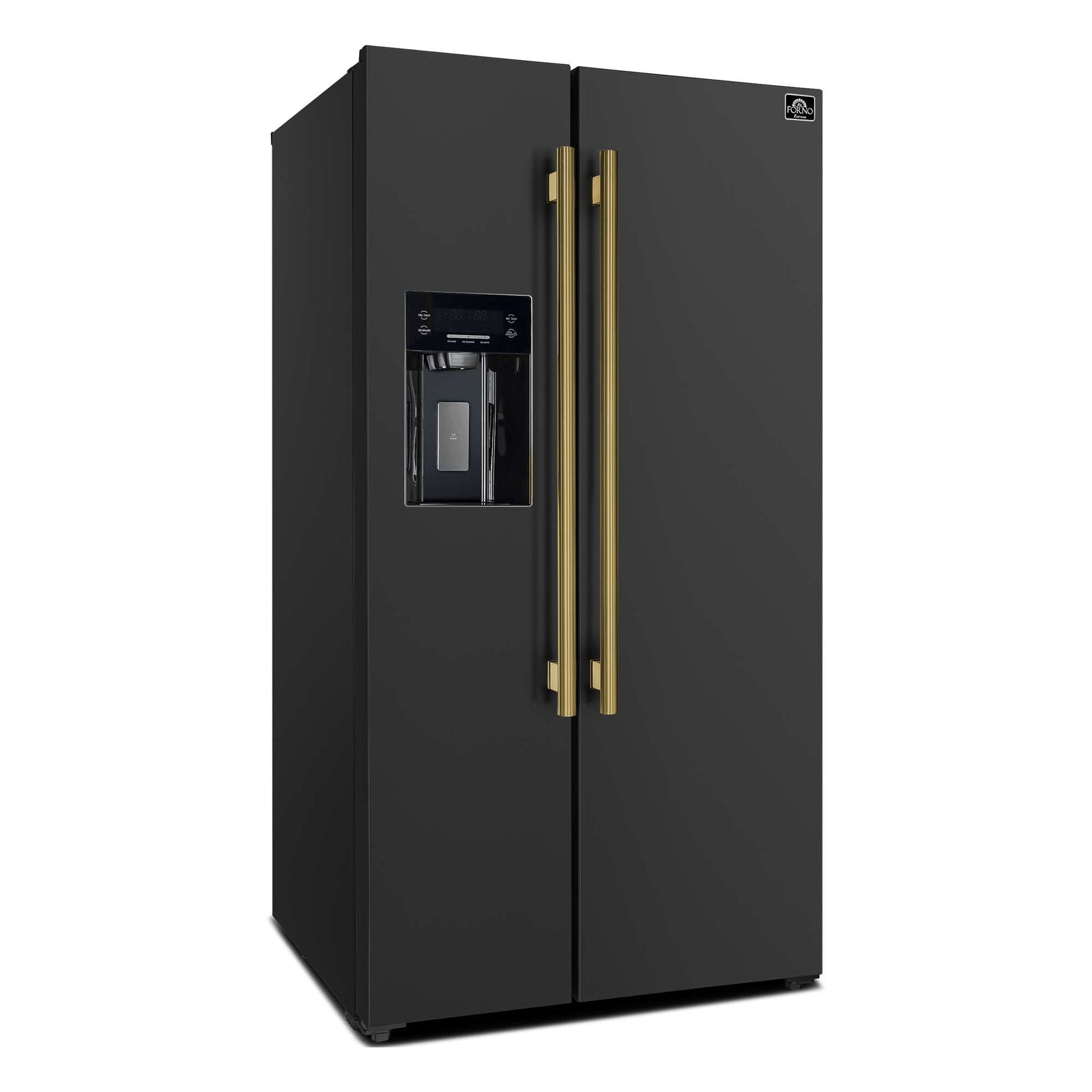 Forno Salerno Espresso 36-Inch Black Side-by-Side Refrigerator, 20 Cu. Ft., Frost-Free, Ice & Water Dispenser, ENERGY STAR Certified - FFRBI1844-36BLK