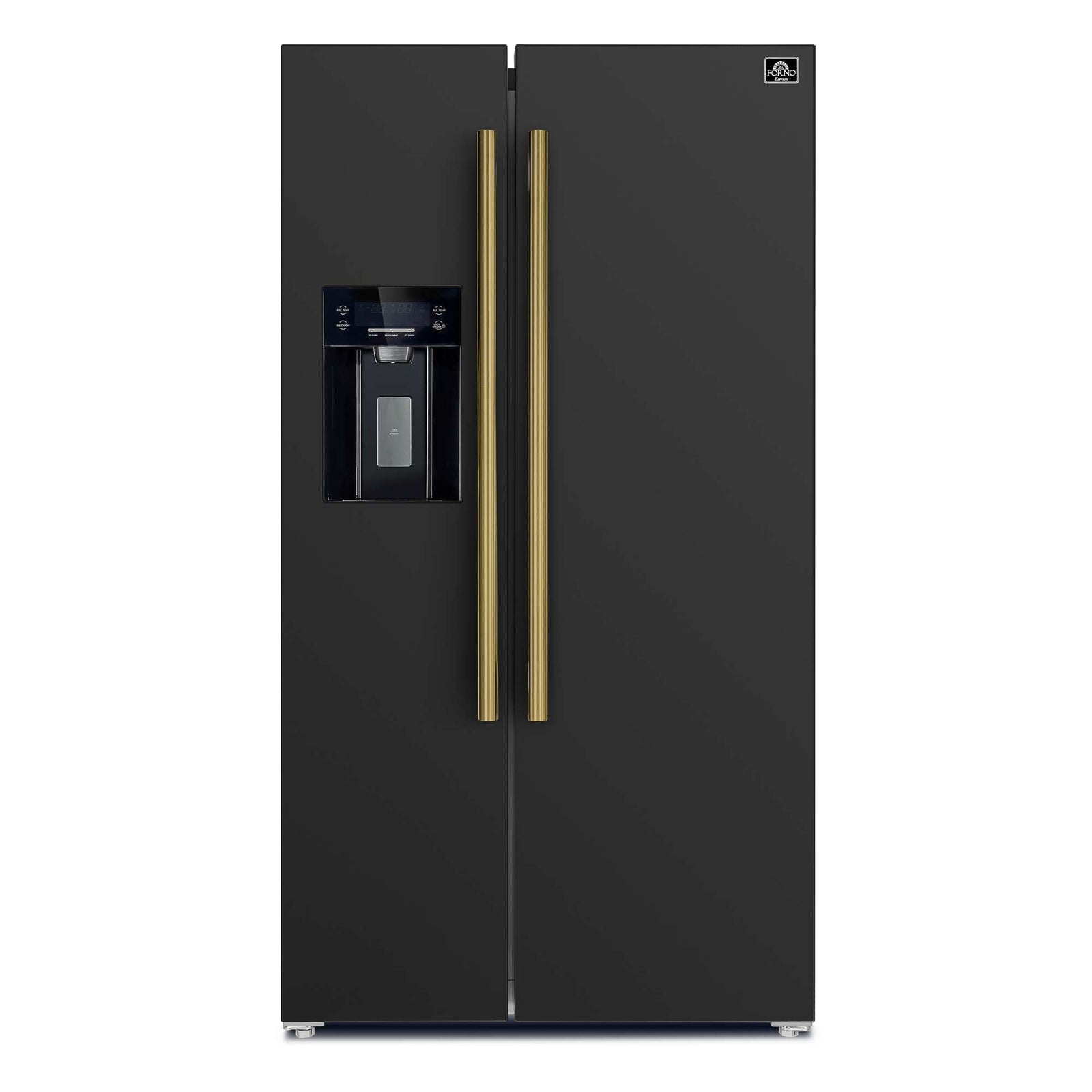 Forno Salerno Espresso 36-Inch Black Side-by-Side Refrigerator, 20 Cu. Ft., Frost-Free, Ice & Water Dispenser, ENERGY STAR Certified - FFRBI1844-36BLK
