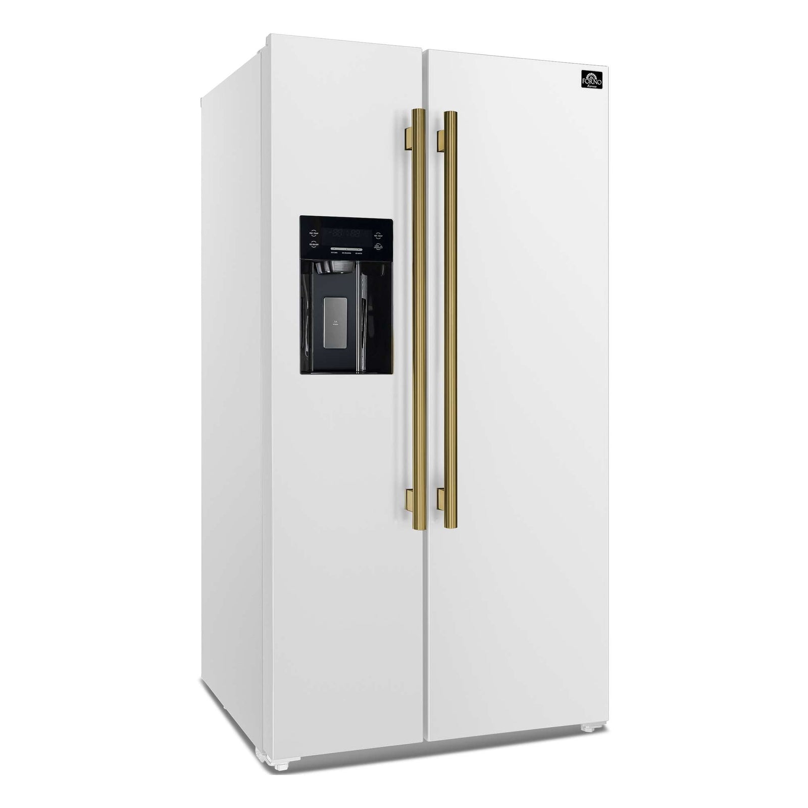 Forno Salerno Espresso 36-Inch White Side-by-Side Refrigerator, 20 Cu. Ft., Frost-Free, Ice & Water Dispenser, ENERGY STAR Certified - FFRBI1844-36WHT