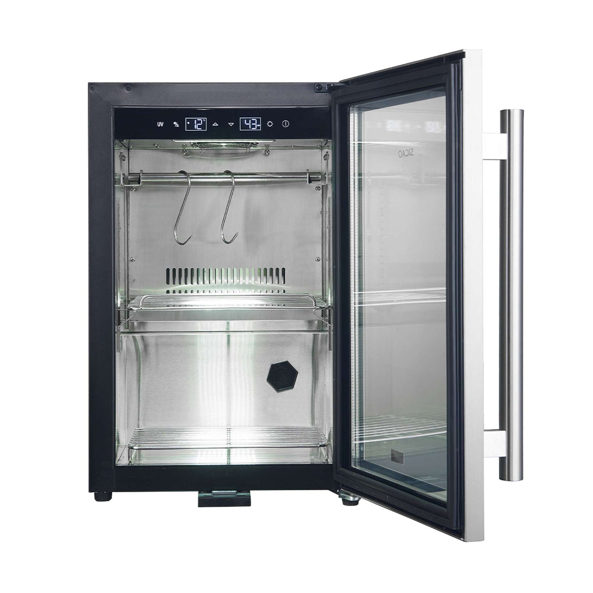 Forno Asciutto 17-Inch Dry Aging Cabinet, Stainless Steel 304, 1.84 cu.ft, LED Lighting, Adjustable Shelves - FFSDA6864-17
