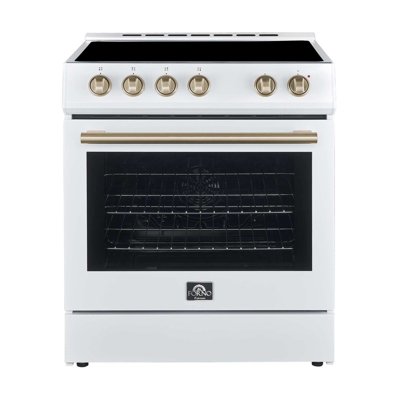 Forno Premium 2-Piece Kitchen Bundle - Leonardo Espresso 30" White Range, 30" White Range Hood - FBDL-002-03US