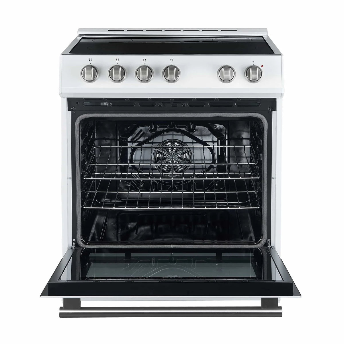 Forno Premium 2 Pieces Kitchen Bundle - Leonardo Espresso 30-Inch White Electric Range, Moena Espresso 36-Inch White French Door Refrigerator - FBDL-003-09US