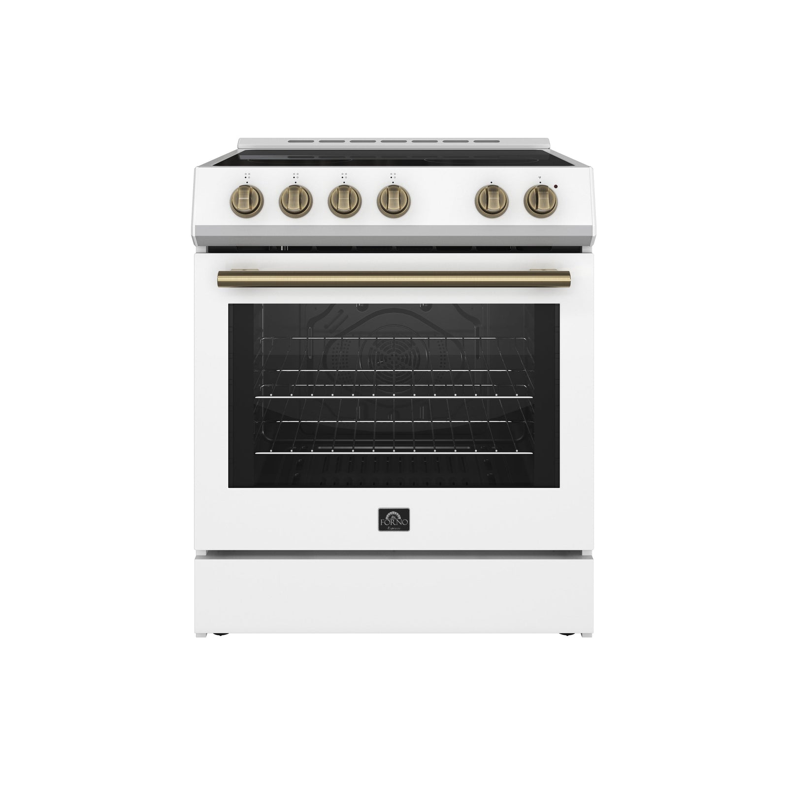 Forno Leonardo Espresso 30-Inch White Electric Range, True Convection, Energy Efficient - FFSEL6012-30WHT