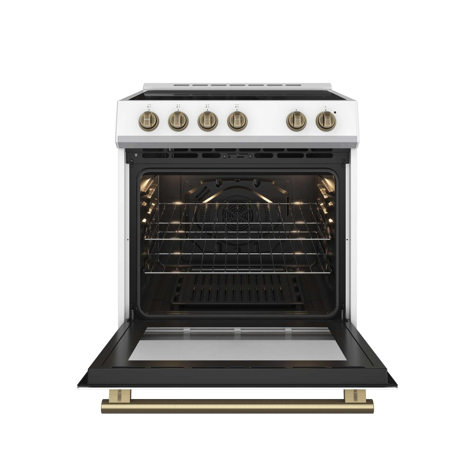 Forno Leonardo Espresso 30-Inch White Electric Range, True Convection, Energy Efficient - FFSEL6012-30WHT