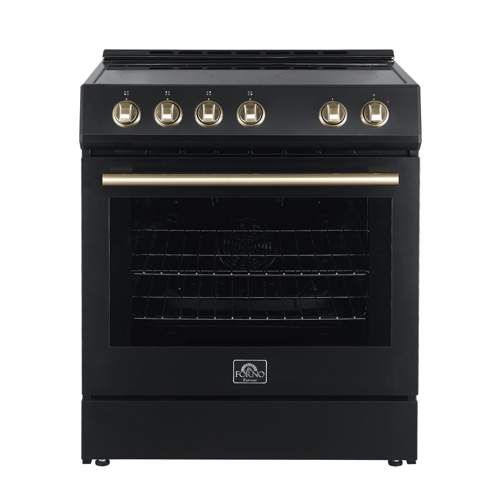 Forno Leonardo Espresso 30-Inch Black Electric Range, True Convection, Energy Efficient - FFSEL6022-30BLK