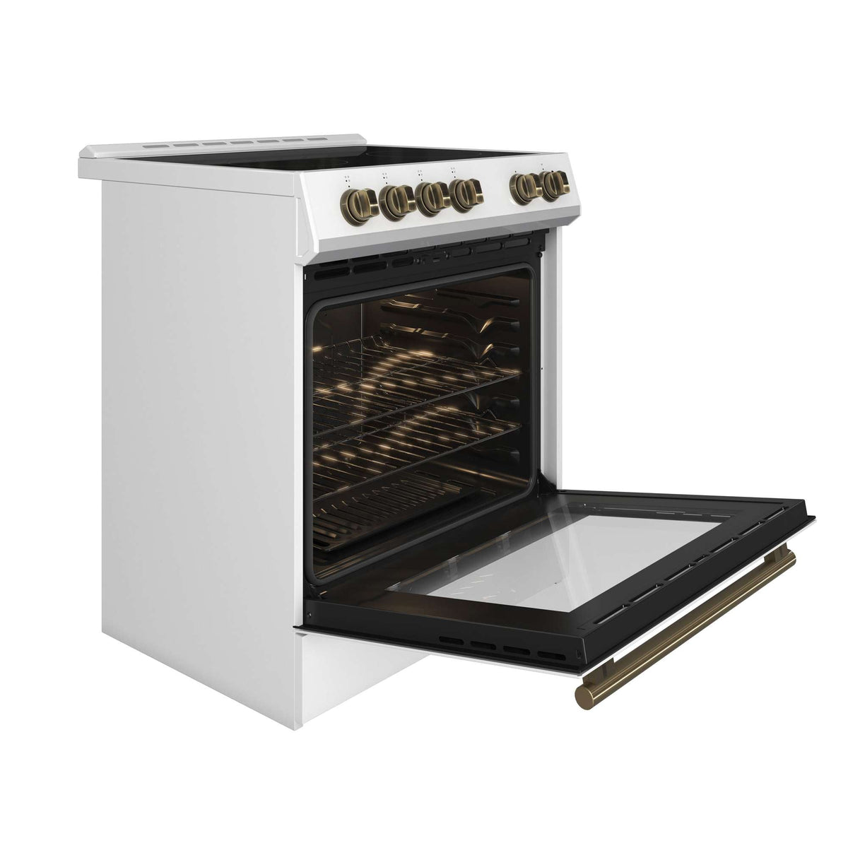 Forno Leonardo Espresso 30-Inch White Electric Range, True Convection, Energy Efficient - FFSEL6022-30WHT