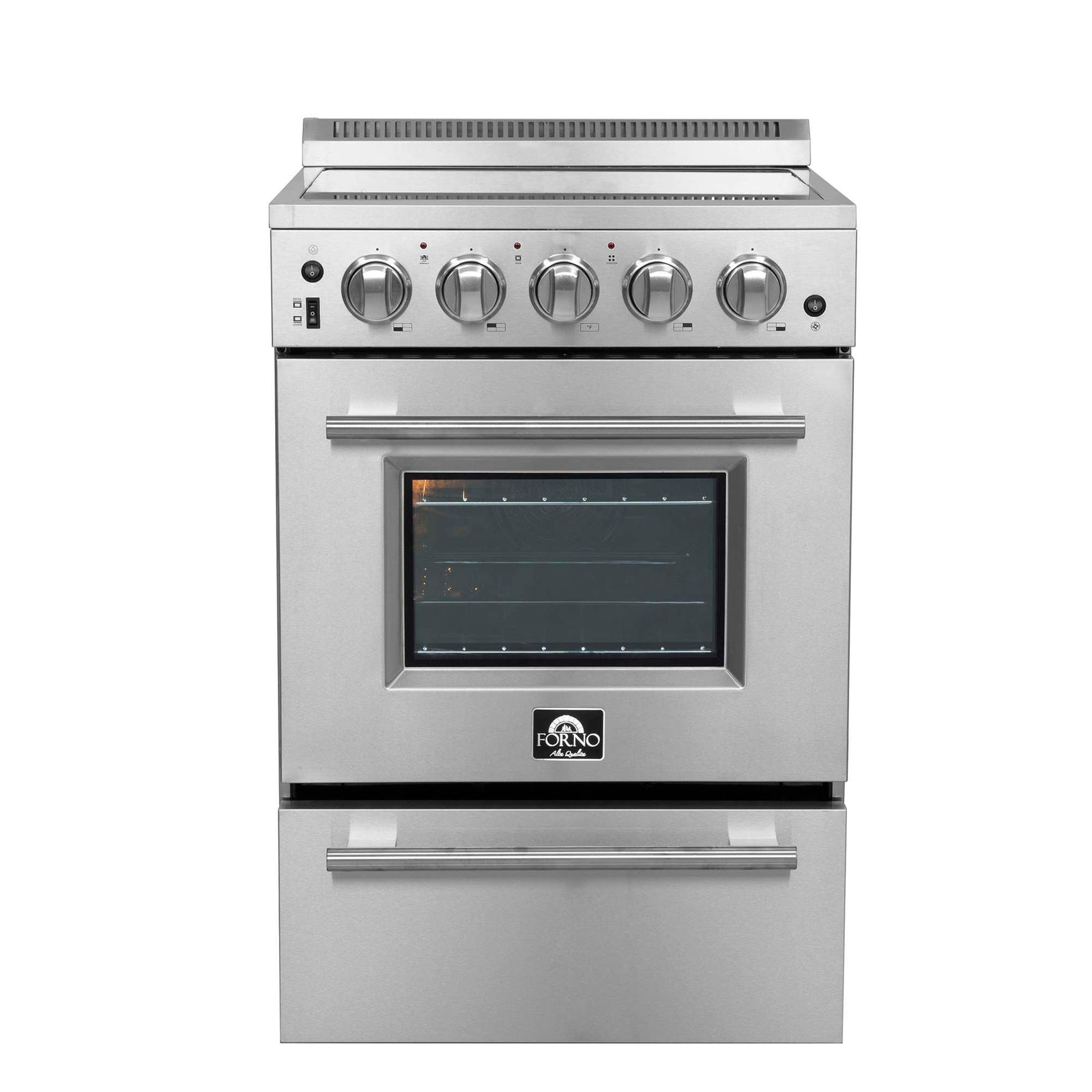 Forno Loiano 24 Inch Freestanding Electric Range Stainless Steel with Storage Drawer - FFSEL6069-24