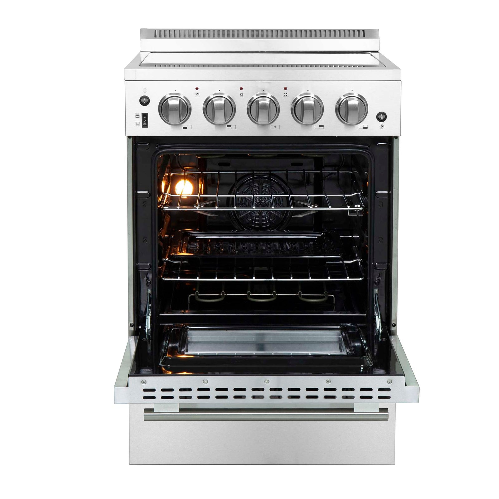 Forno Loiano 24 Inch Freestanding Electric Range Stainless Steel with Storage Drawer - FFSEL6069-24