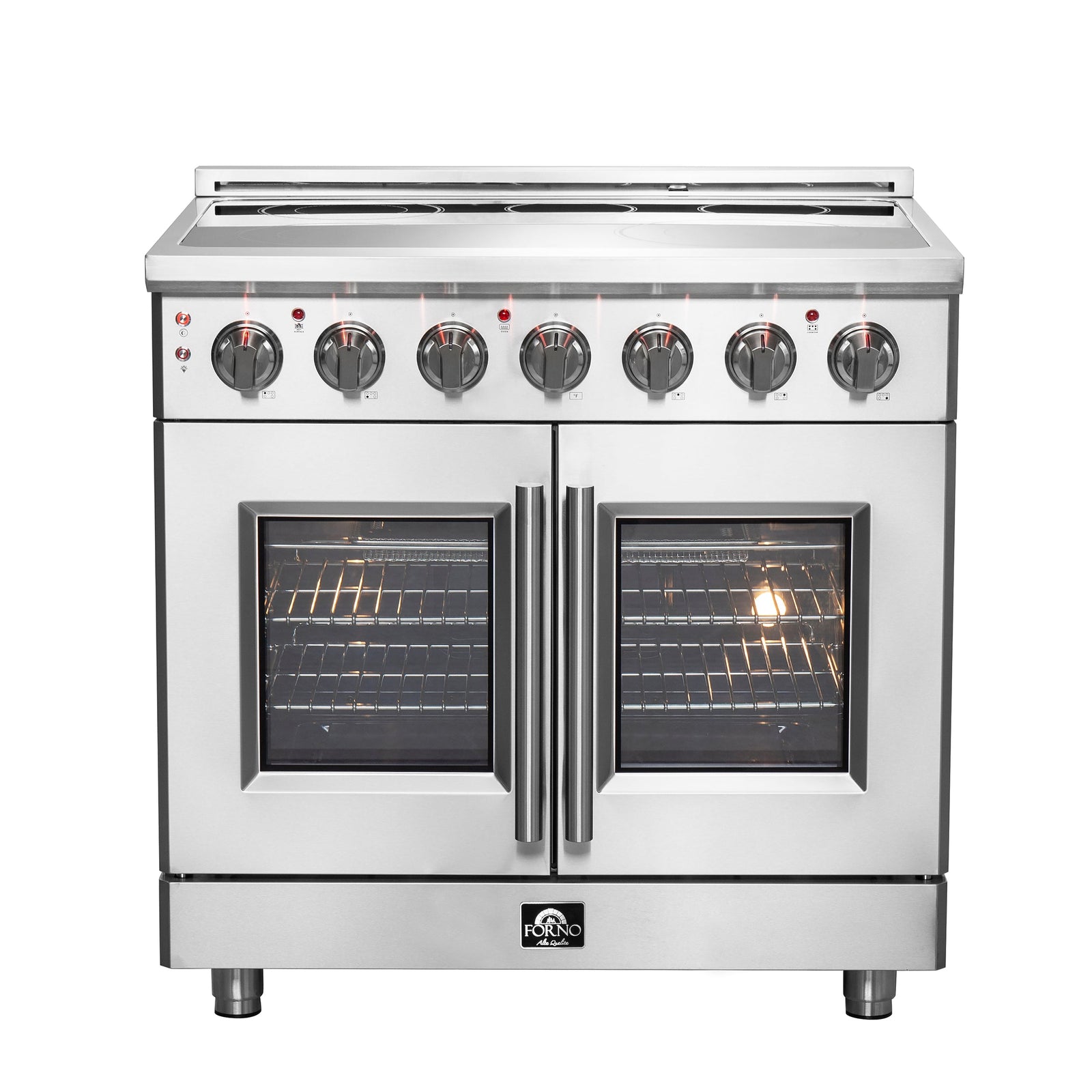 Forno Massimo 36-Inch Freestanding French Door Electric Range, True Convection Oven - FFSEL6955-36