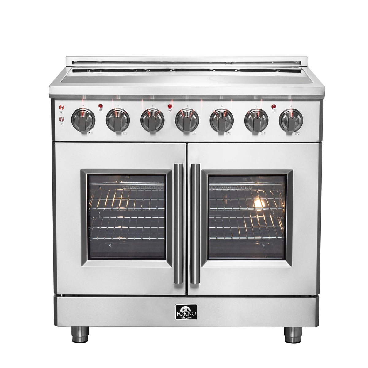Forno Massimo 36-inch french door electric range, stainless steel