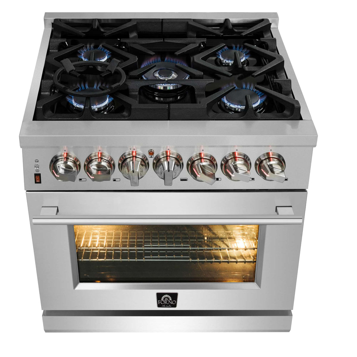 Forno Massimo 30-inch dual fuel range in stainless steel FFSGS6125-30