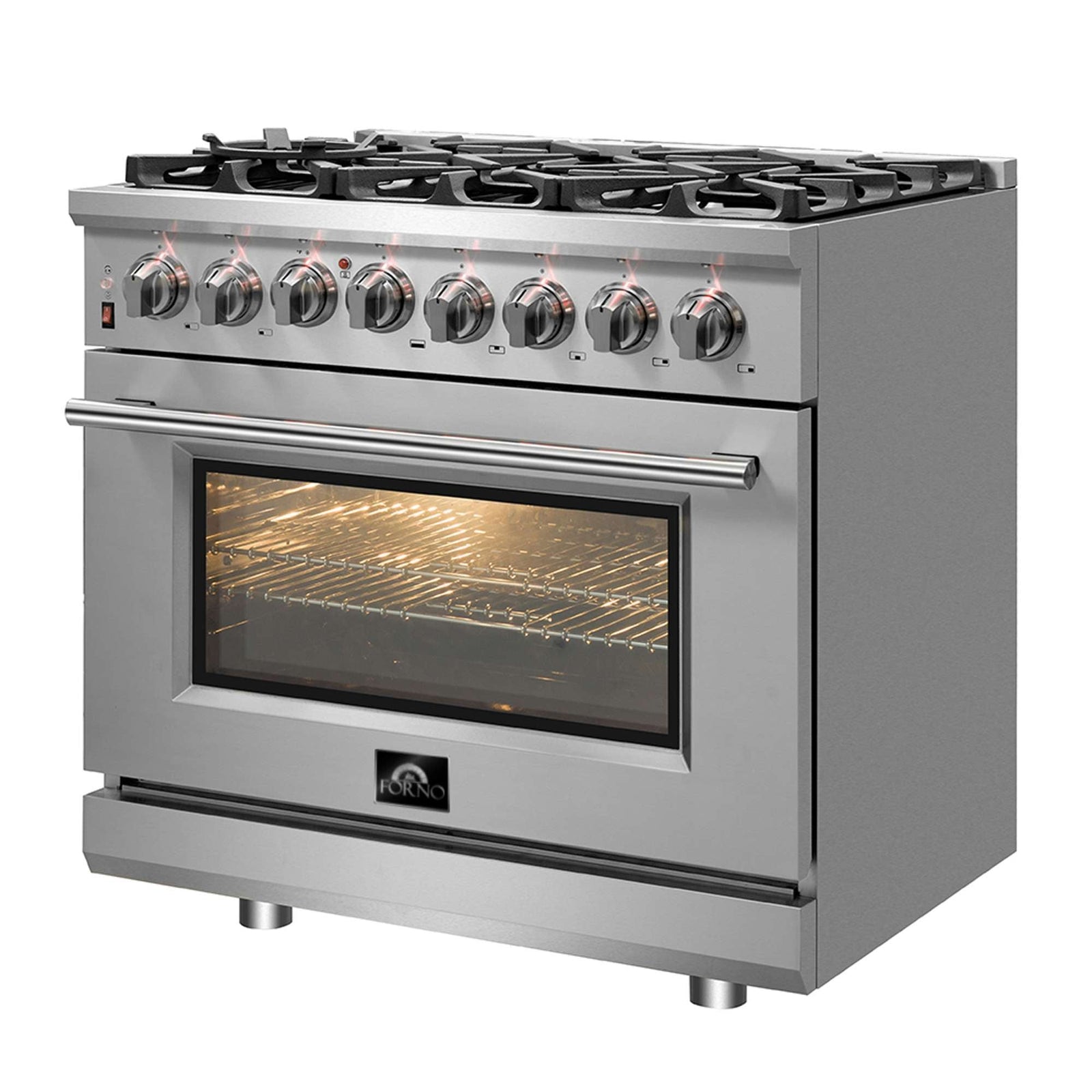 Forno Massimo 36-Inch Freestanding Dual Fuel Range, 6 Burners, Double Convection Ovens - FFSGS6125-36