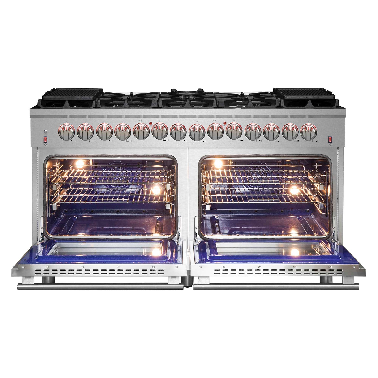 Forno Massimo 60-Inch Freestanding Dual Fuel Range, 10 Burners, Double Convection Ovens - FFSGS6125-60