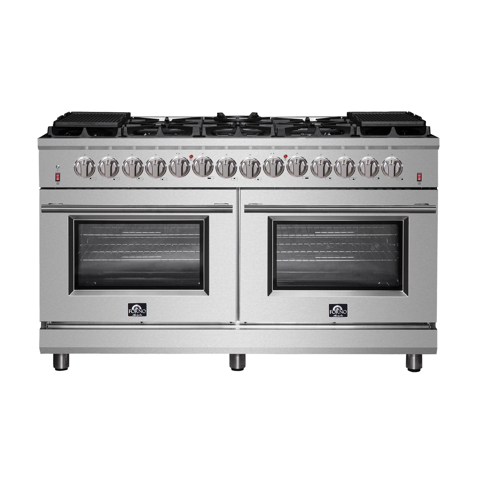 Forno Massimo 60-Inch Freestanding Dual Fuel Range, 10 Burners, Double Convection Ovens - FFSGS6125-60