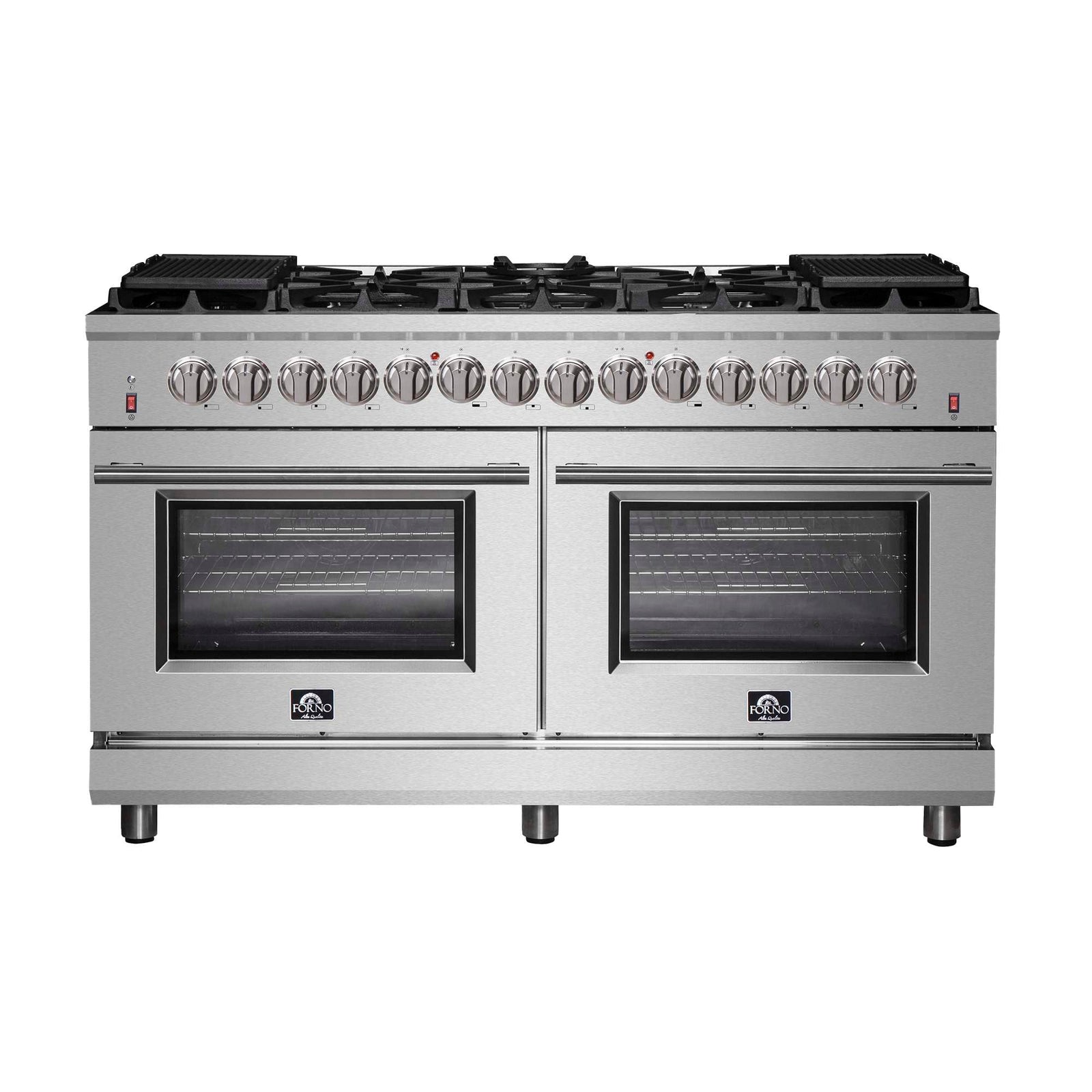 Forno Massimo 60-Inch Freestanding Dual Fuel Range, 10 Burners, Double Convection Ovens - FFSGS6125-60