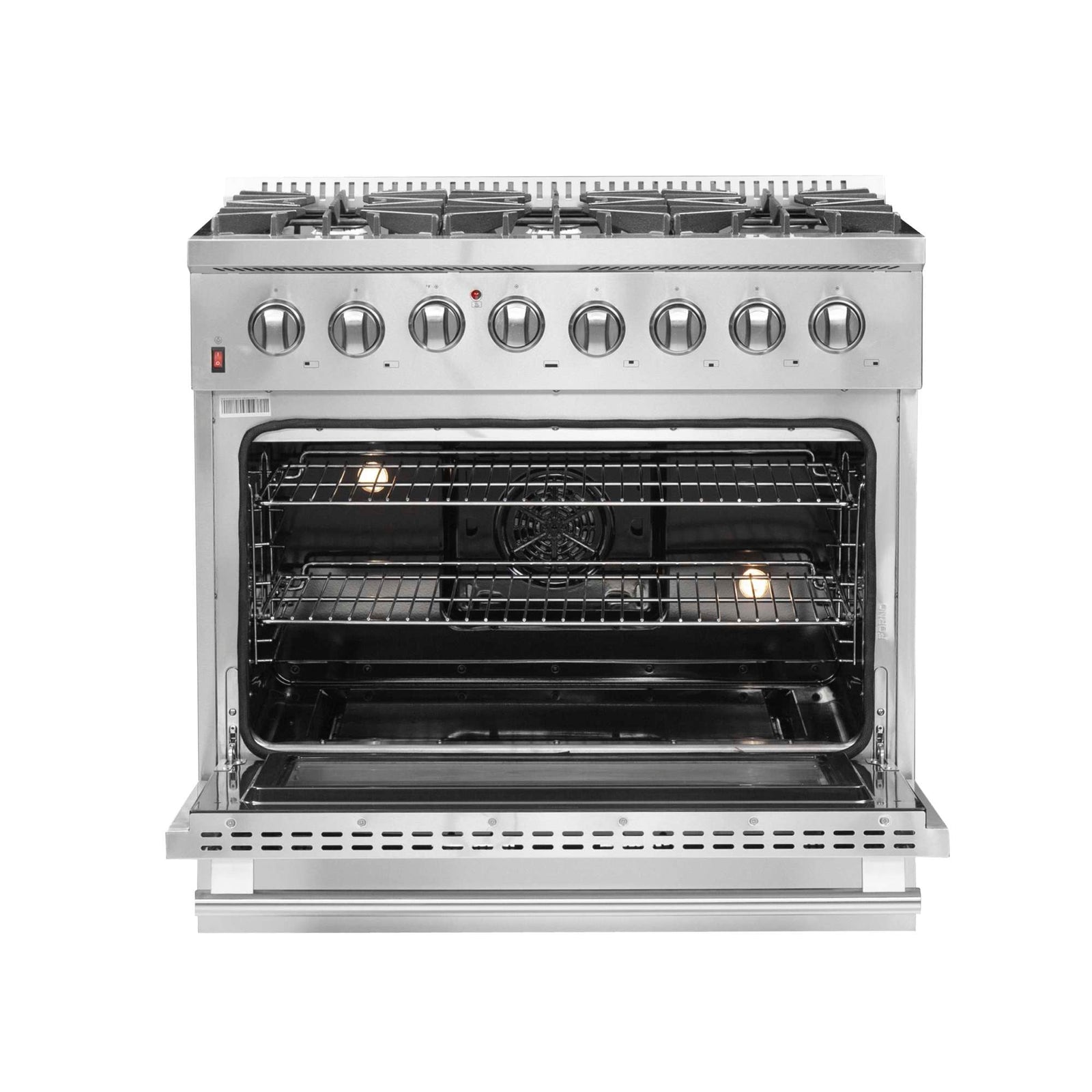 Forno Galiano 36-Inch Freestanding Dual Fuel Range, 6 Burners, Double Convection Ovens - FFSGS6156-36