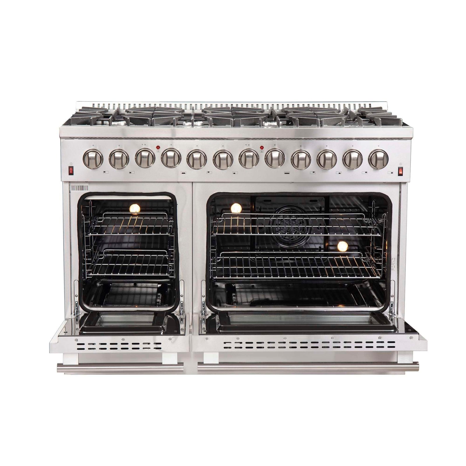 Forno Galiano 48 Inch Dual Fuel Range ovens open