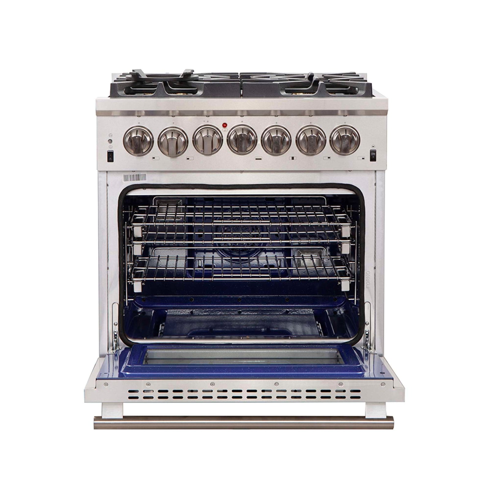 Forno Capriasca 30-Inch Freestanding Dual Fuel Range, 4 Burners, True Convection Oven - FFSGS6187-30