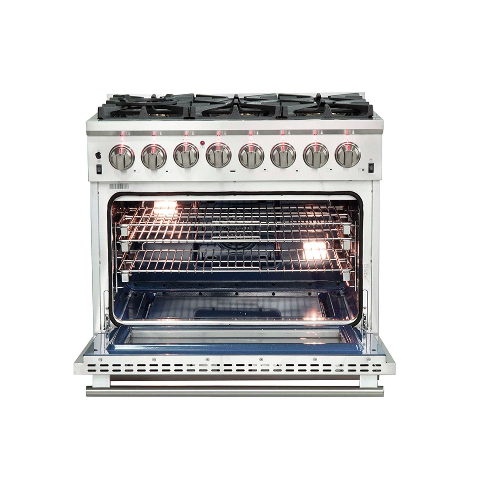 Forno Capriasca 36-Inch Freestanding Dual Fuel Range, 6 Burners, True Convection Oven - FFSGS6187-36
