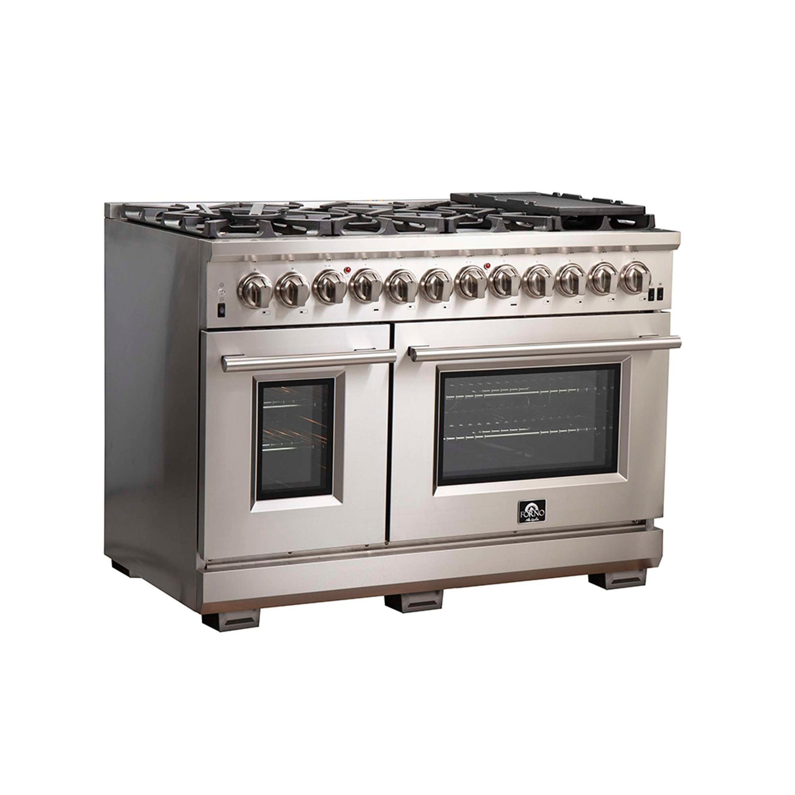 Forno Capriasca 48-Inch Freestanding Dual Fuel Range, 8 Burners, True Convection Oven - FFSGS6187-48