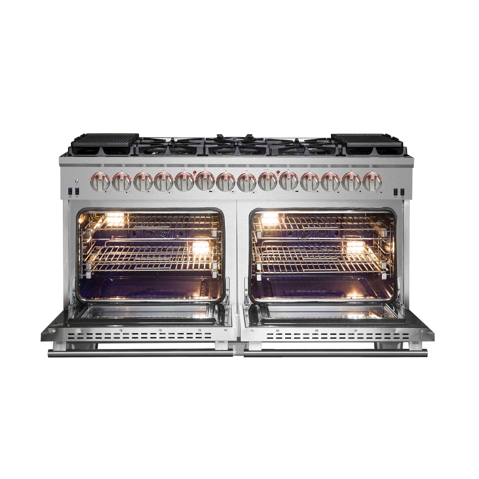 Forno Capriasca 60-Inch Freestanding Dual Fuel Range, 10 Burners, True Convection Oven - FFSGS6187-60