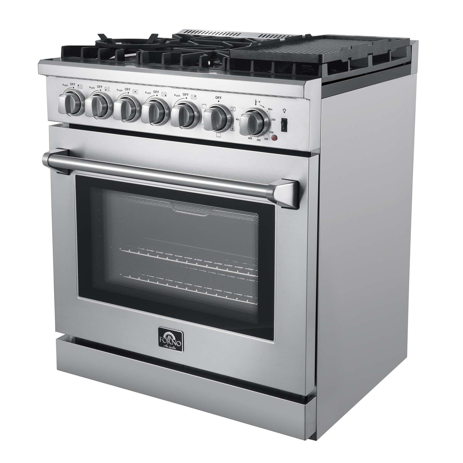Forno Lazio 30-Inch Freestanding Dual Fuel Range, 5 Burners, True Convection Oven - FFSGS6196-30