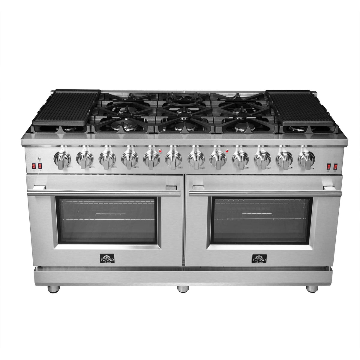 Forno Massimo 60-Inch Freestanding Gas Range, 10 Burners, True Convection Oven - FFSGS6239-60