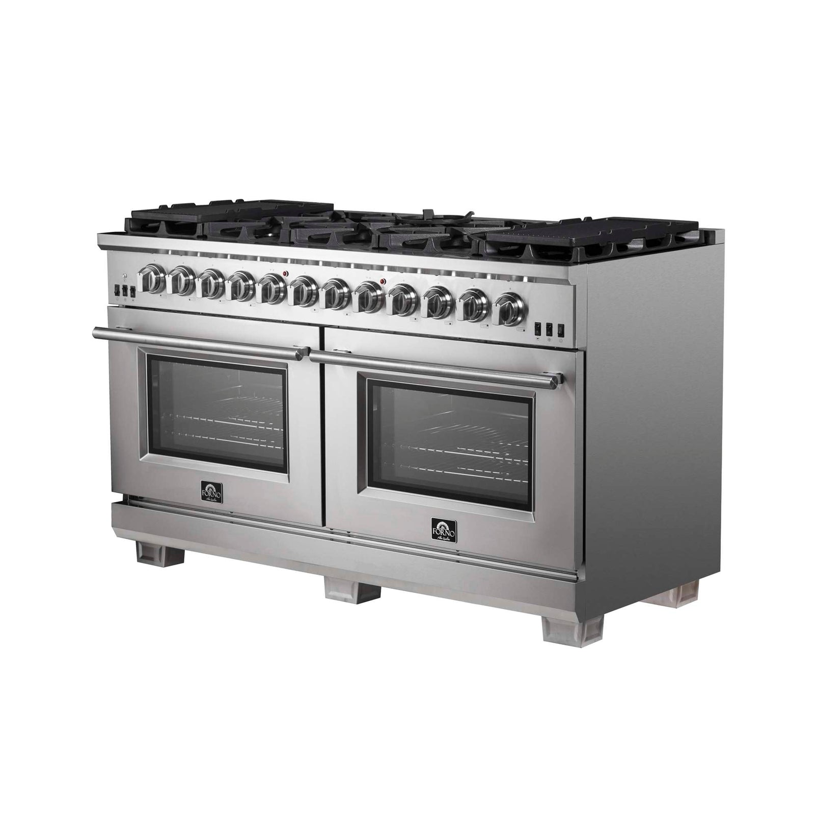 Forno Capriasca 60-Inch Freestanding Gas Range, 10 Burners, True Convection Oven - FFSGS6260-60