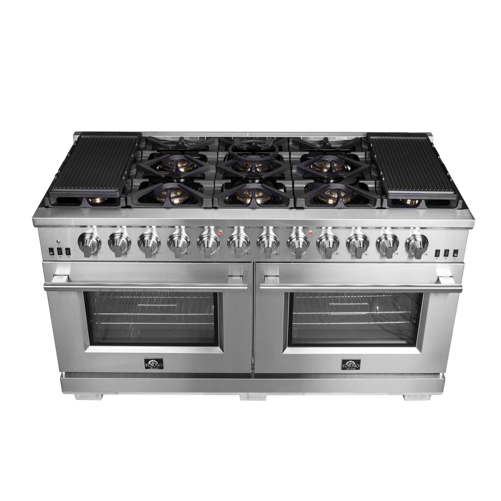 Forno Capriasca 60-Inch Freestanding Gas Range, 10 Burners, True Convection Oven - FFSGS6260-60