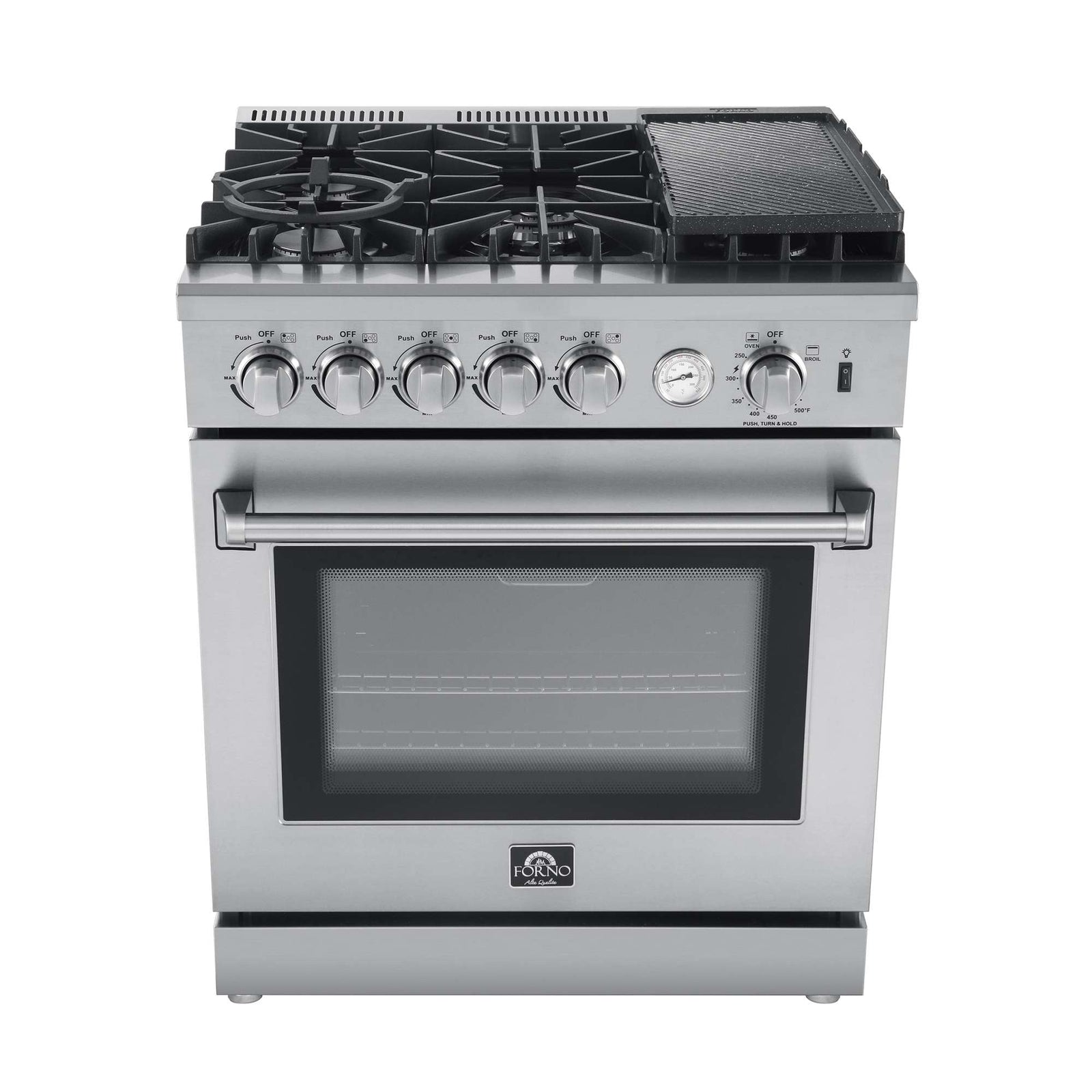 Forno Lazio 30-Inch Freestanding Gas Range, 4 Burners, Convection Oven, Energy Efficient - FFSGS6276-30