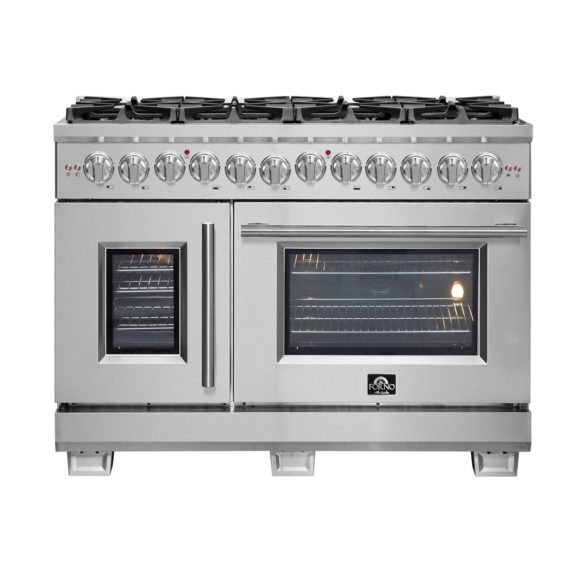Forno Capriasca 48-inch french door dual fuel range, stainless steel