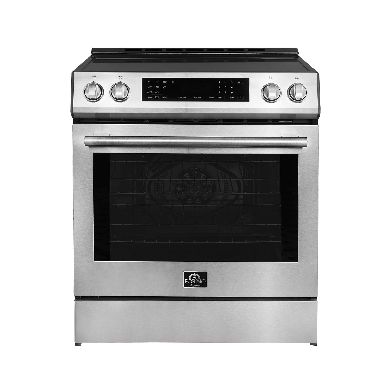 Forno Donatello Espresso 30-Inch Slide-In Stainless Steel Induction Range, Convection Oven, 5 Cooking Zones, Touch Control Panel - FFSIN0905-30