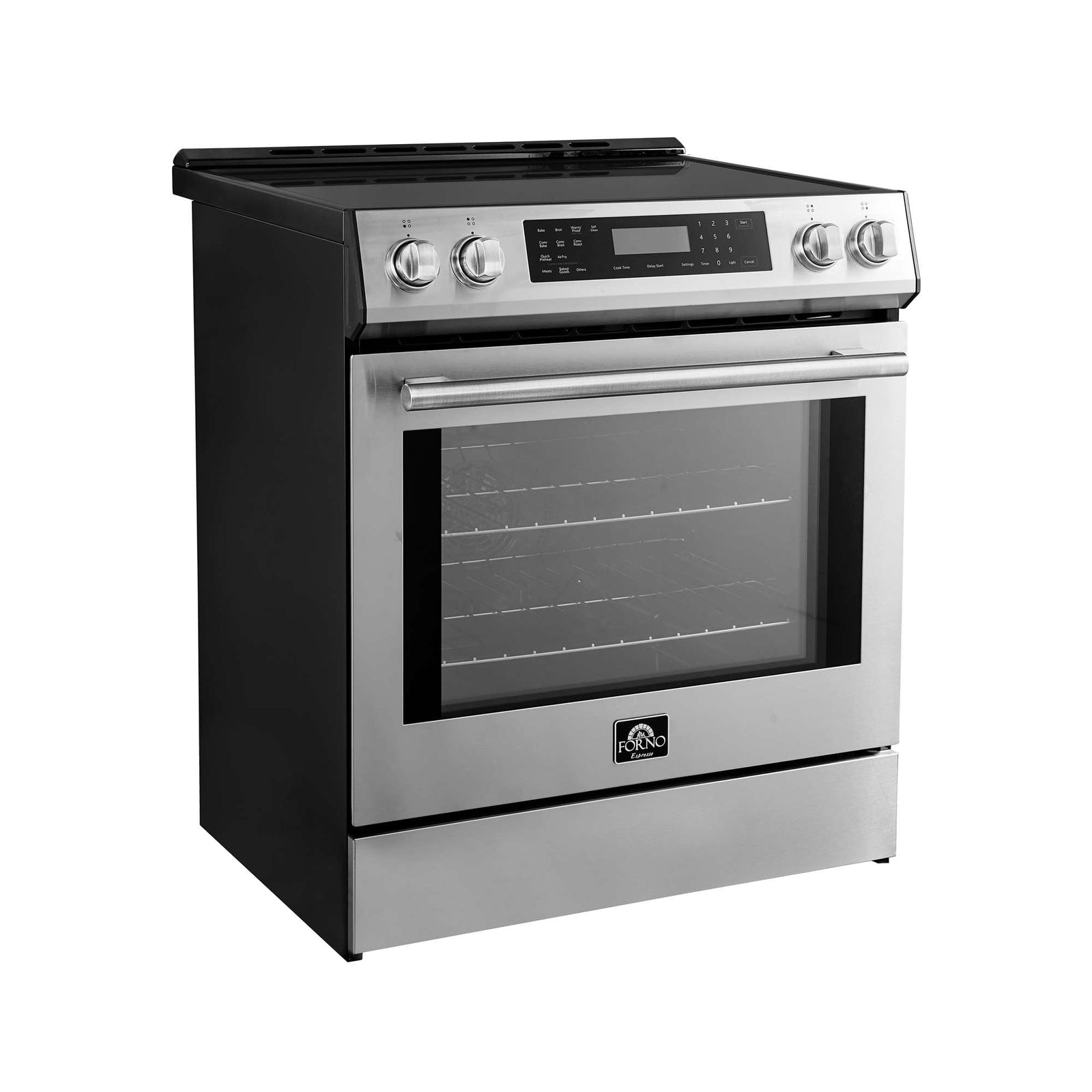 Forno Donatello Espresso 30-Inch Slide-In Stainless Steel Induction Range, Convection Oven, 5 Cooking Zones, Touch Control Panel - FFSIN0905-30
