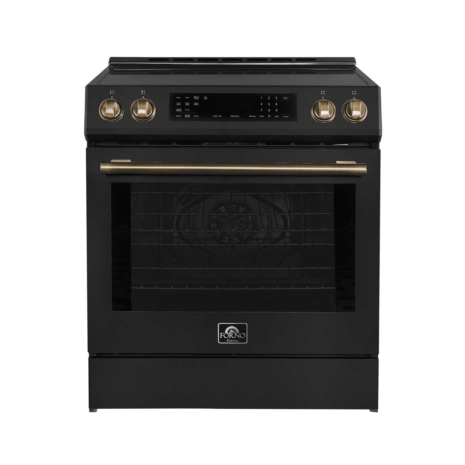 Forno Donatello Espresso 30-Inch Slide-In Black Induction Range, Convection Oven, 5 Cooking Zones, Touch Control Panel - FFSIN0905-30BLK
