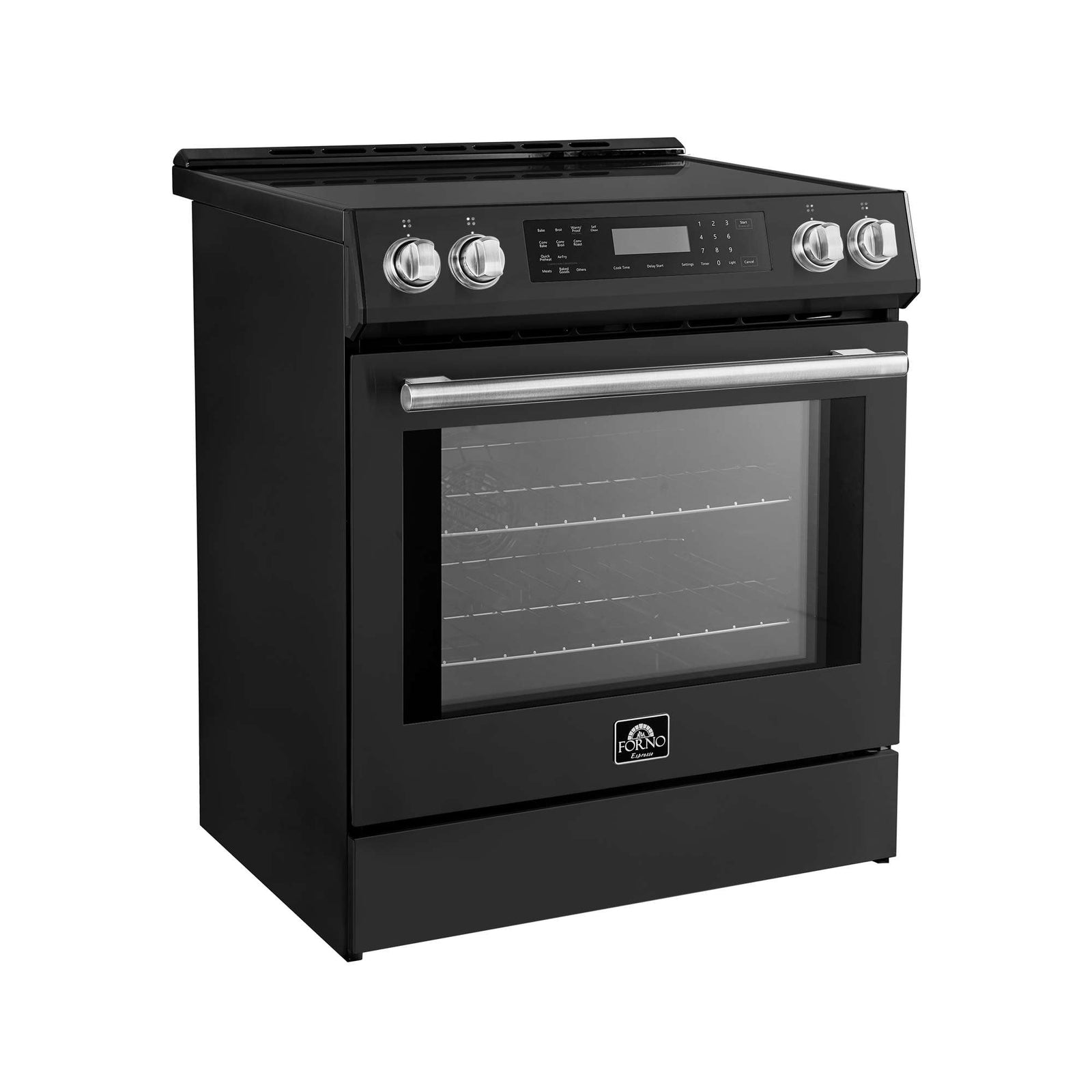 Forno Donatello Espresso 30-Inch Slide-In Black Induction Range, Convection Oven, 5 Cooking Zones, Touch Control Panel - FFSIN0905-30BLK