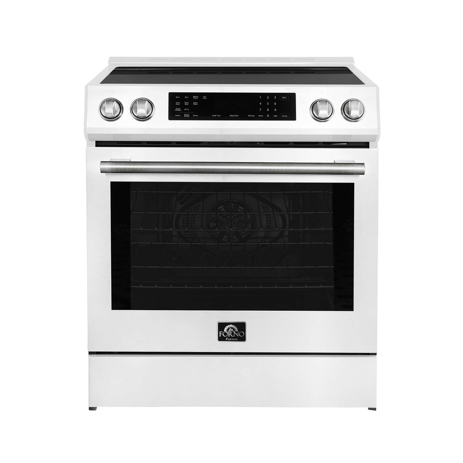 Forno Donatello Espresso 30-Inch Slide-In White Induction Range, Convection Oven, 5 Cooking Zones, Touch Control Panel - FFSIN0905-30WHT