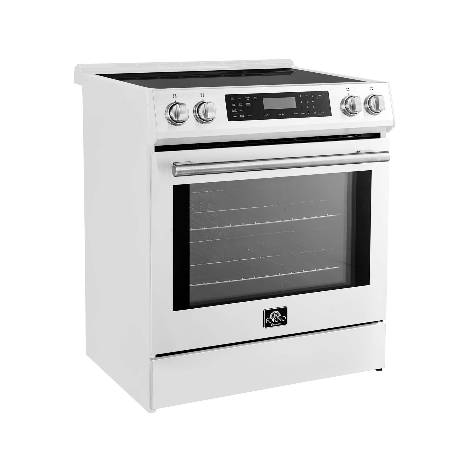 Forno Donatello Espresso 30-Inch Slide-In White Induction Range, Convection Oven, 5 Cooking Zones, Touch Control Panel - FFSIN0905-30WHT